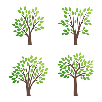 Stylized vector tree logo icon
