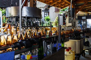 Automation bottling line for produce champagne in Alsace