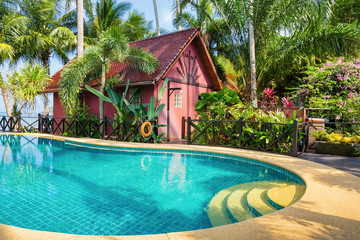 Swimming pool on a tropical beach