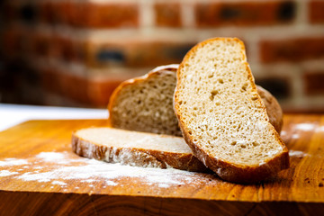 And sliced bread in one piece  a bit of butter lying on  woo