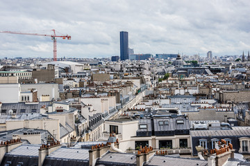 Panorama of Paris. View from Printemps store. France. 