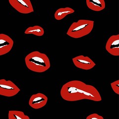 Seamless background pattern in vector. Lips