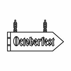 Fototapeta premium Sign with the word Oktoberfest in outline style isolated on white background vector illustration