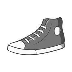 Sneakers icon in black monochrome style isolated on white background. Shoes symbol vector illustration