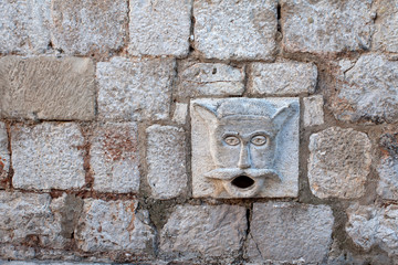 Detail of the stone wall - Old Town, Dubrovnik, Dalmatia, Croatia