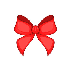 Red bow in cartoon style isolated on white background vector illustration