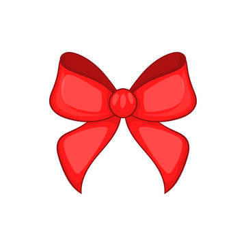 Red bow in cartoon style isolated on white background vector illustration