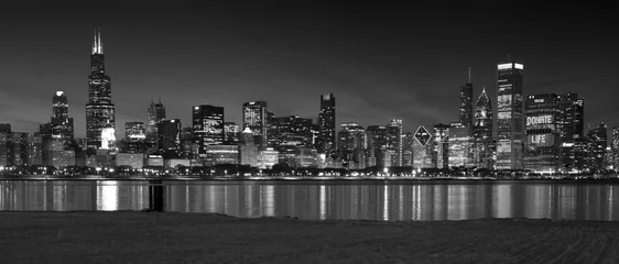 Poster Chicago Panoramische skyline van Chicago