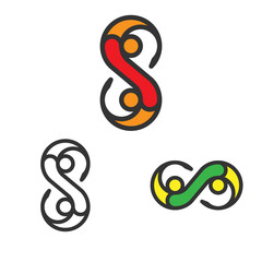 Logo Template Set. Letter S Or Infinity Symbol. Logotype Variant