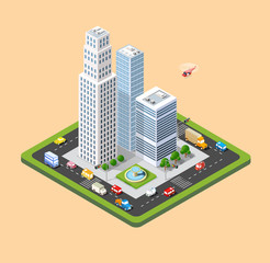 isometric urban city