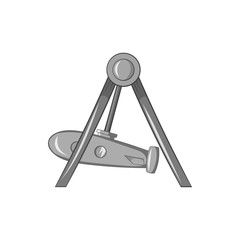 Rocket swing icon in black monochrome style isolated on white background. Attraction symbol vector illustration