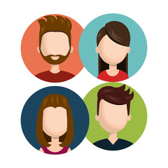 set diverse persons young isolated vector illustration eps 10