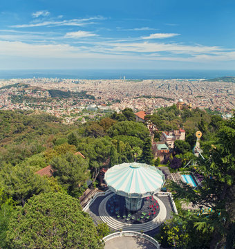 View Of City And Amusement Park From Top