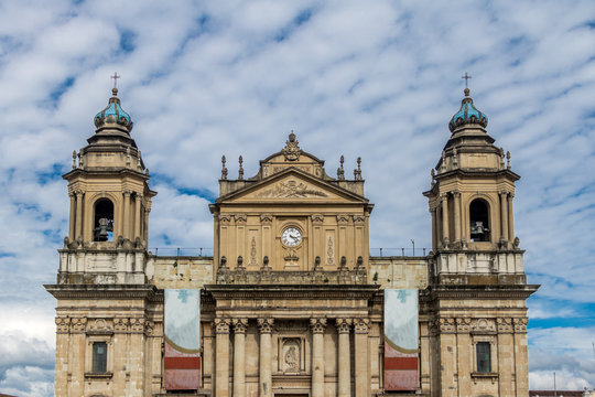 Facade of Guatemala City Cathedral - Guatemala City, Guatemala