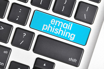 Keyboard  button written word email phishing