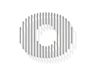 Silver, steel wire font. Number ZERO 0