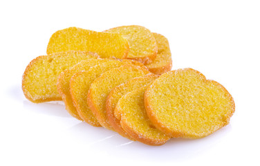 Crispy Bread on white background