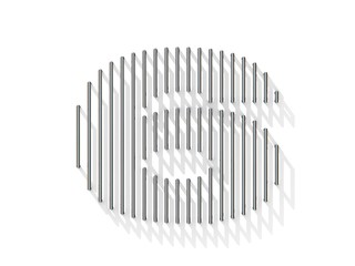 Silver, steel wire font. Number SIX 6