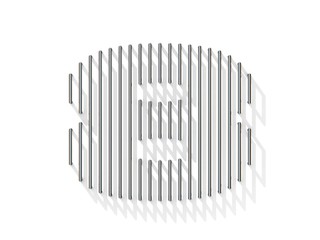 Silver, steel wire font. Number EIGHT 8