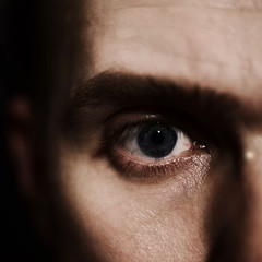 Blue eyes of  man