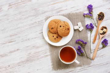 Herbal tea and cookies