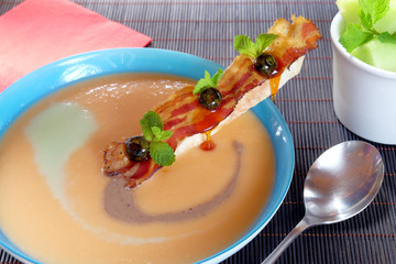 Melon soup - cold served healthy meal