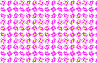Pink sun with a yellow center background pattern