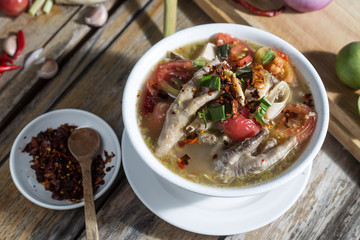 Chicken foot soup, spicy food, Thailand.