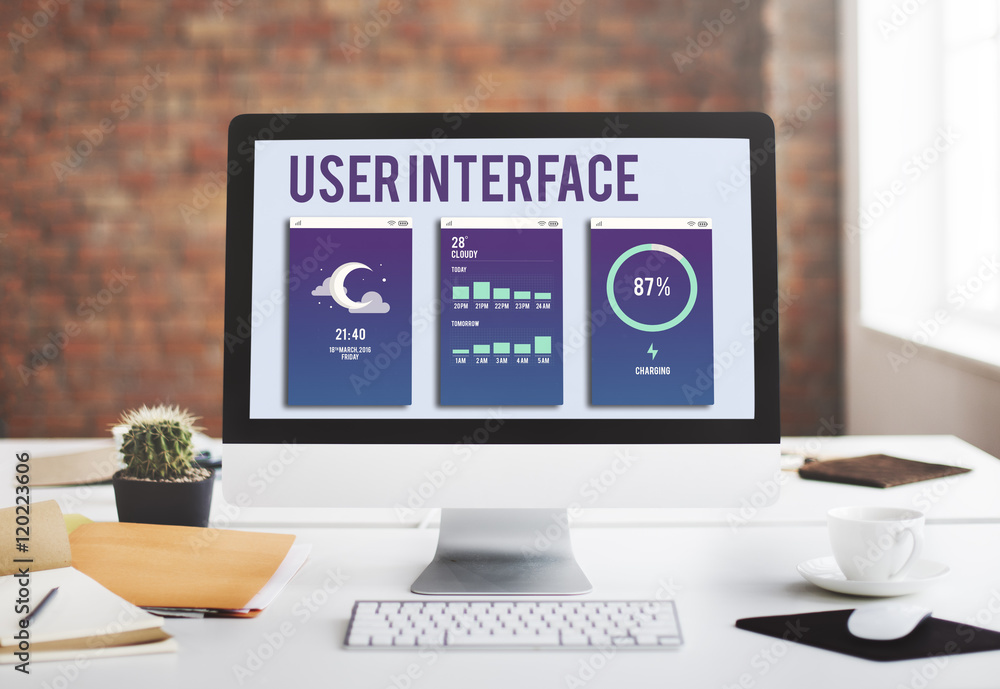 Poster user interface operating system electronic technology concept