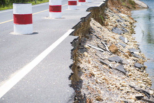 Damage of asphalt road
