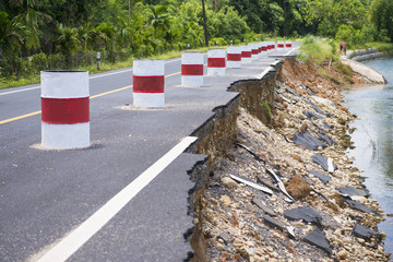 Damage of asphalt road