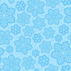 Seamless pattern with snowflakes ornate 3