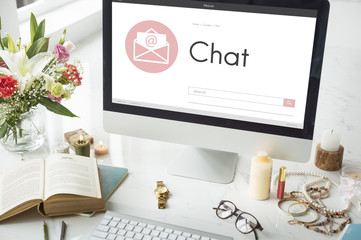 Online Message Blog Chat Communication Envelop Graphic Icon Conc