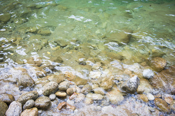 Water stream and waterfall stone
