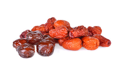 red date,chinese jujube on white background