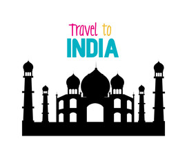 set monuments india design vector illustration eps 10