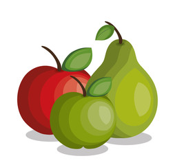 set cartoon fruits tropicals design vector illustration eps 10