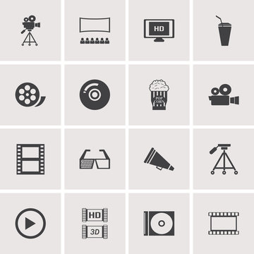 Stock Vector Illustration: Movies icons