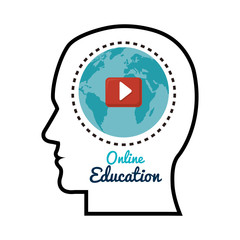 silhouette head man education global design vector illustration eps 10