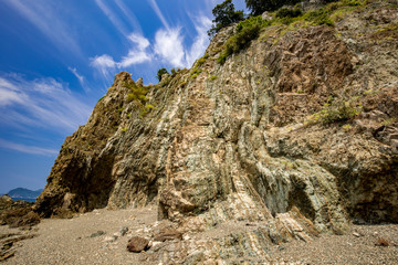 須崎海岸の地層（愛媛県西予市／四国西予ジオパーク）