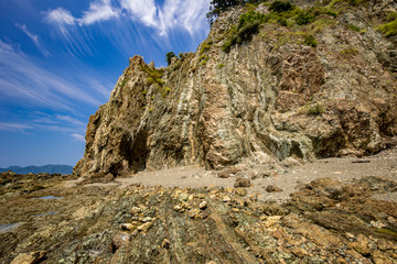 須崎海岸の地層（愛媛県西予市／四国西予ジオパーク）