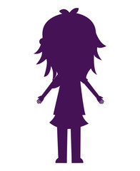 little cute girl isolated icon vector illustration design