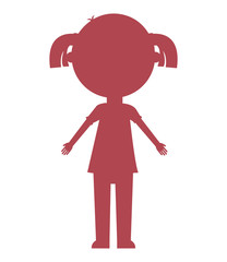 little cute girl isolated icon vector illustration design