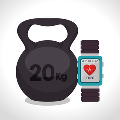 cartoon fitness sport elements design vector illustration eps 10