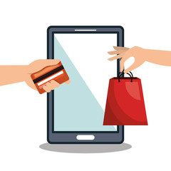 e-commerce smartphone shop online design vector illustration eps 10