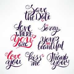 set of romantic phrases