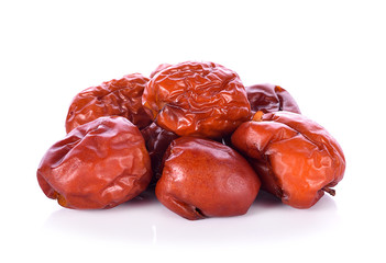 chinese jujubes isolated on white background