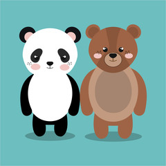 cartoon animal panda bear plush stuffed design vector illustration eps 10
