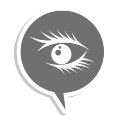 eye view speech bubble vector illustration design