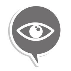 eye view speech bubble vector illustration design